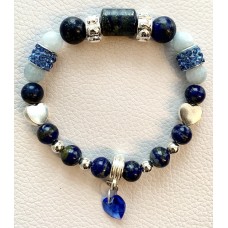 514 bracelet LOVE lapis lazuli, aigue marine